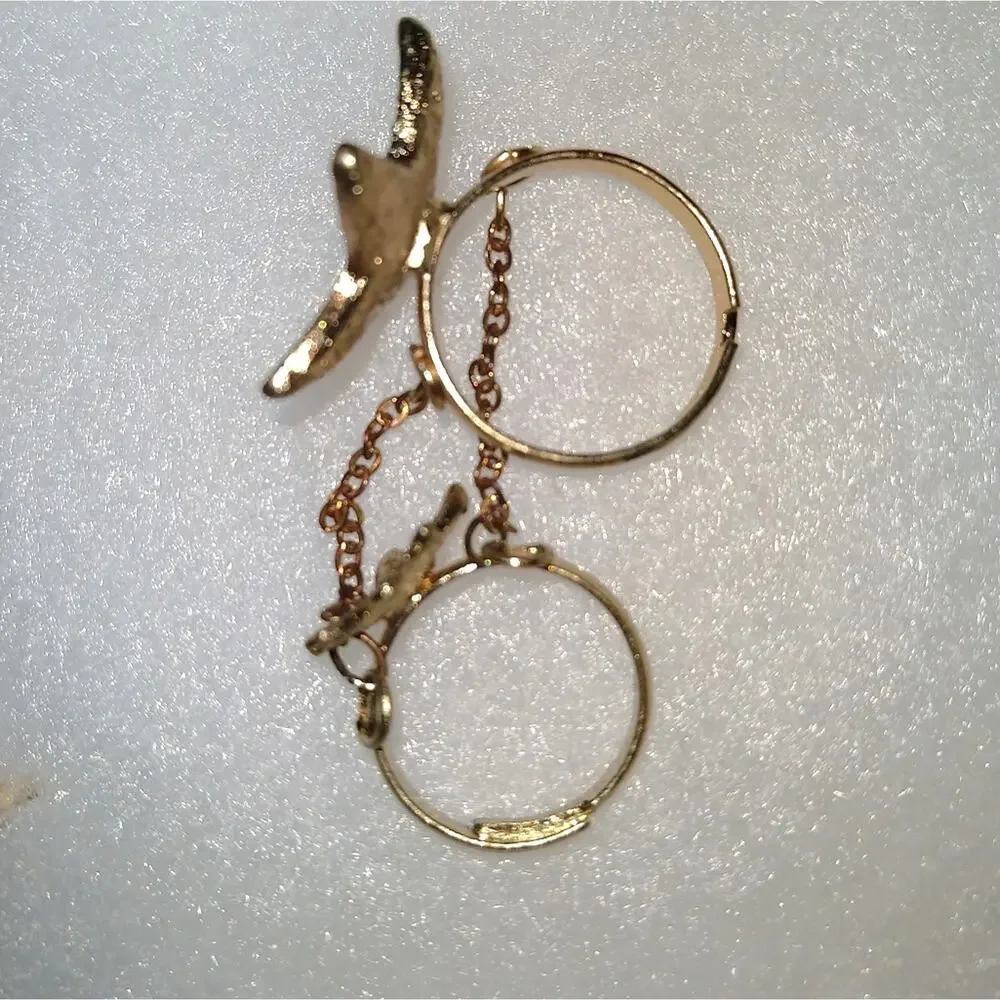 🔥SALE🔥 Stasia Star: Bling Rhinestone Double Star Rings adjustable OSFA costume - Picture 6 of 8